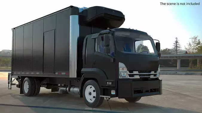 Heavy Duty Cargo Truck Transporter Black Simplified 3D model 3