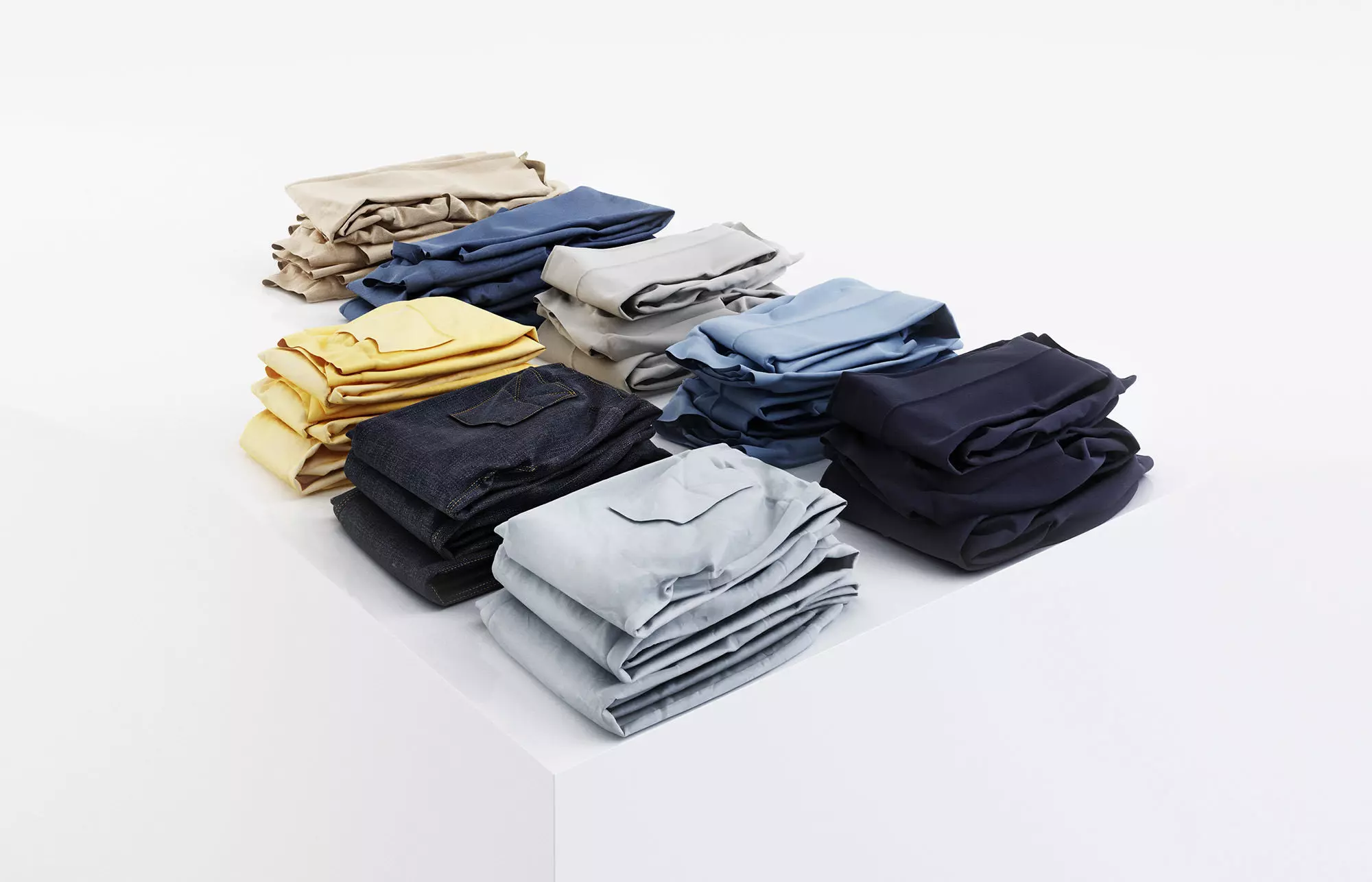Bundle of casual pants 3D model