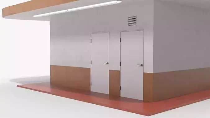 Giant Donut Sign Bakery Building 3D model 7
