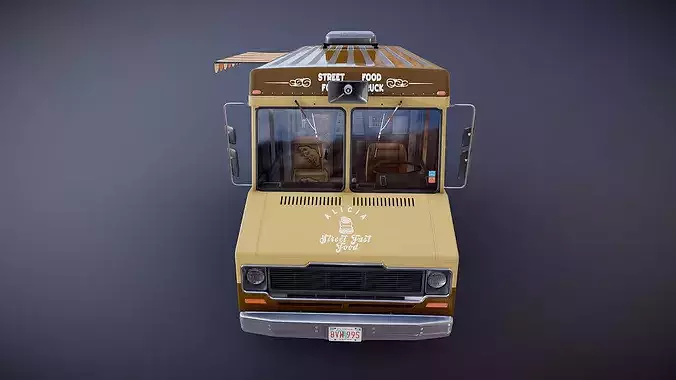 80s Food truck Low-poly 3D model 5
