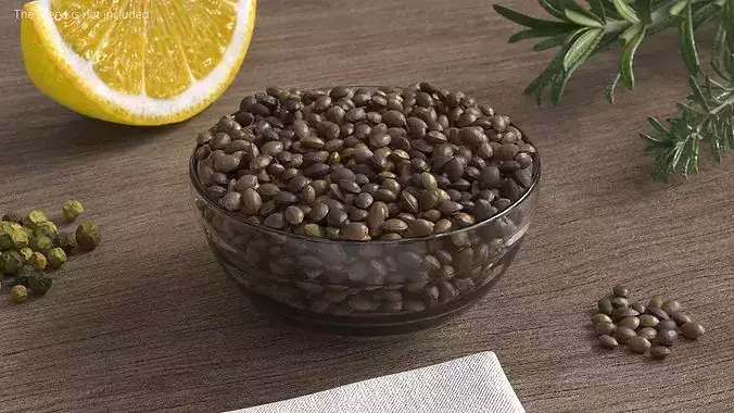 Cannabis Seeds in Bowl 3D model 2