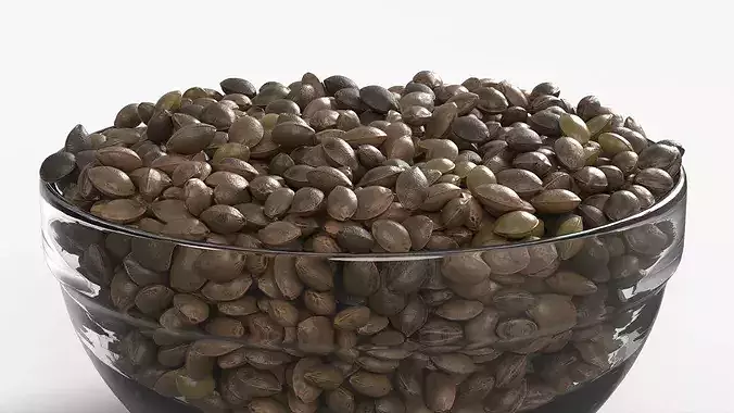 Cannabis Seeds in Bowl 3D model 4