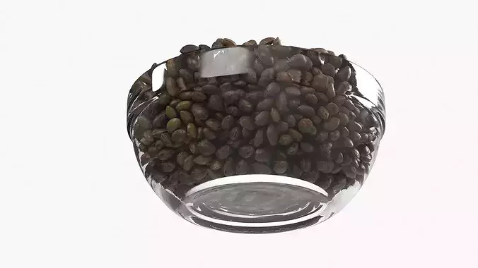 Cannabis Seeds in Bowl 3D model 7