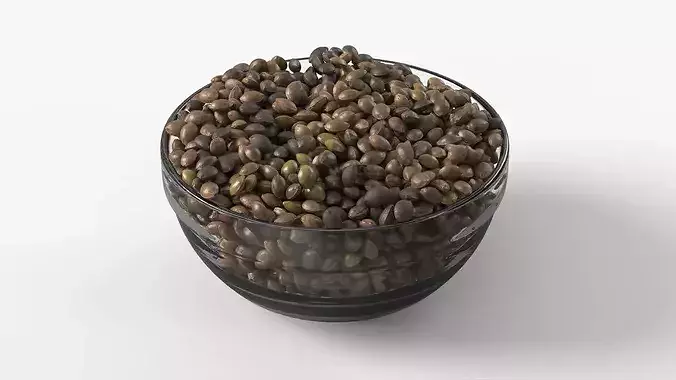 Cannabis Seeds in Bowl 3D model