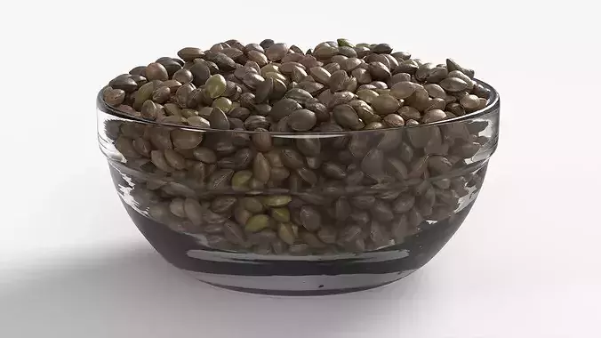 Cannabis Seeds in Bowl 3D model 3