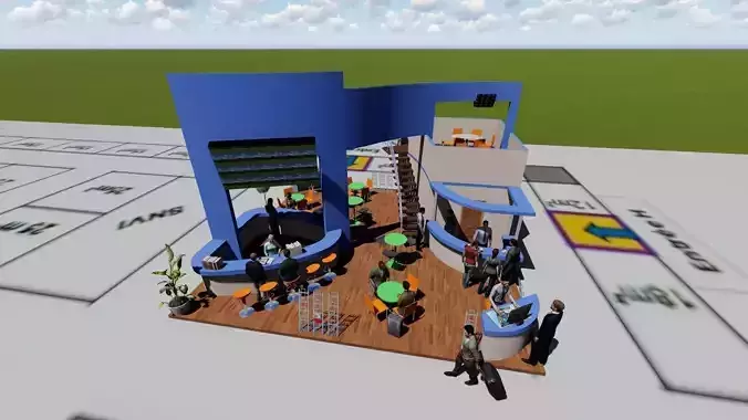 exhibition STAND Low-poly 3D model