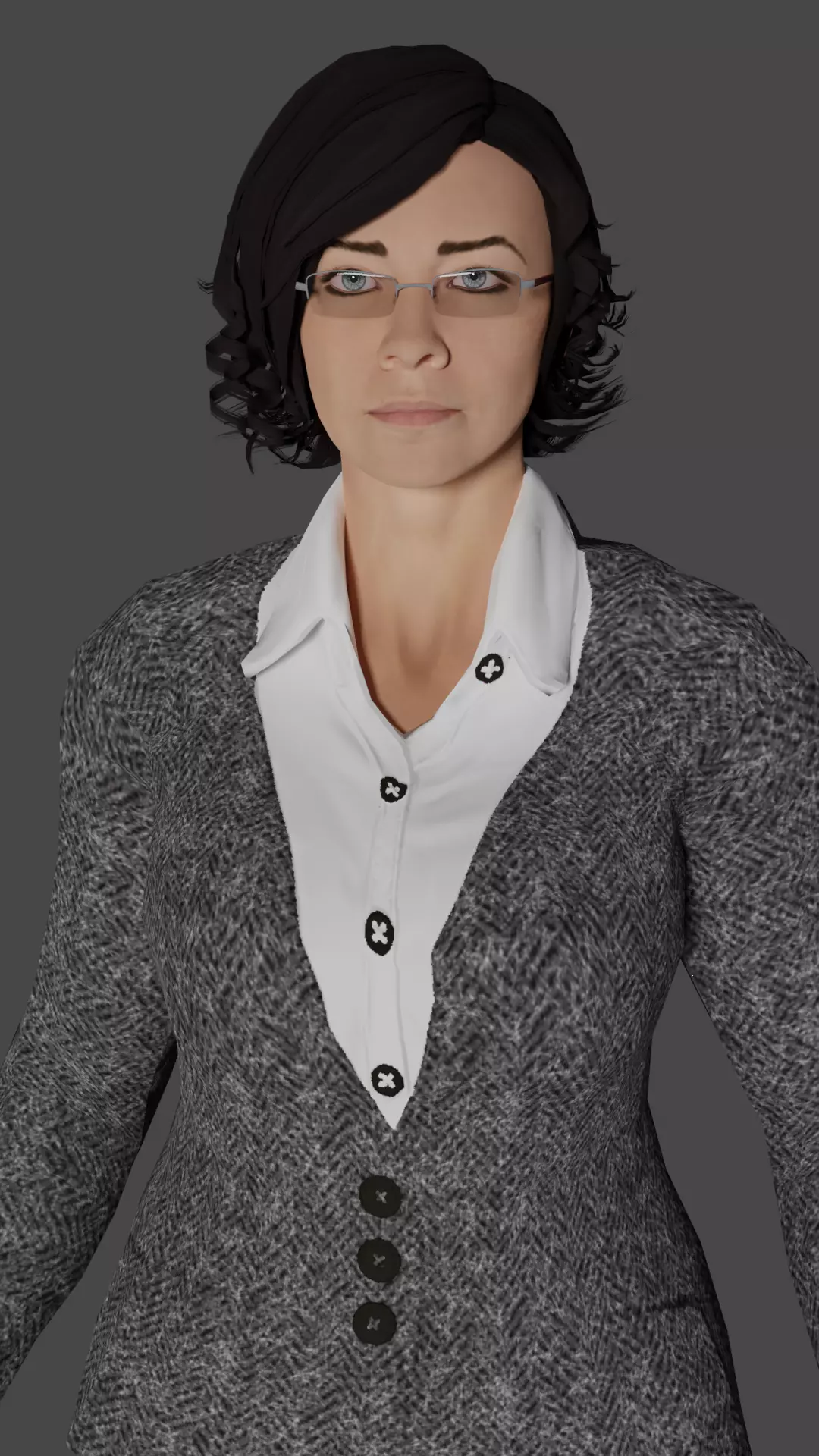Businesswoman 3D low Poly Ready for games Model Low-poly 3D model