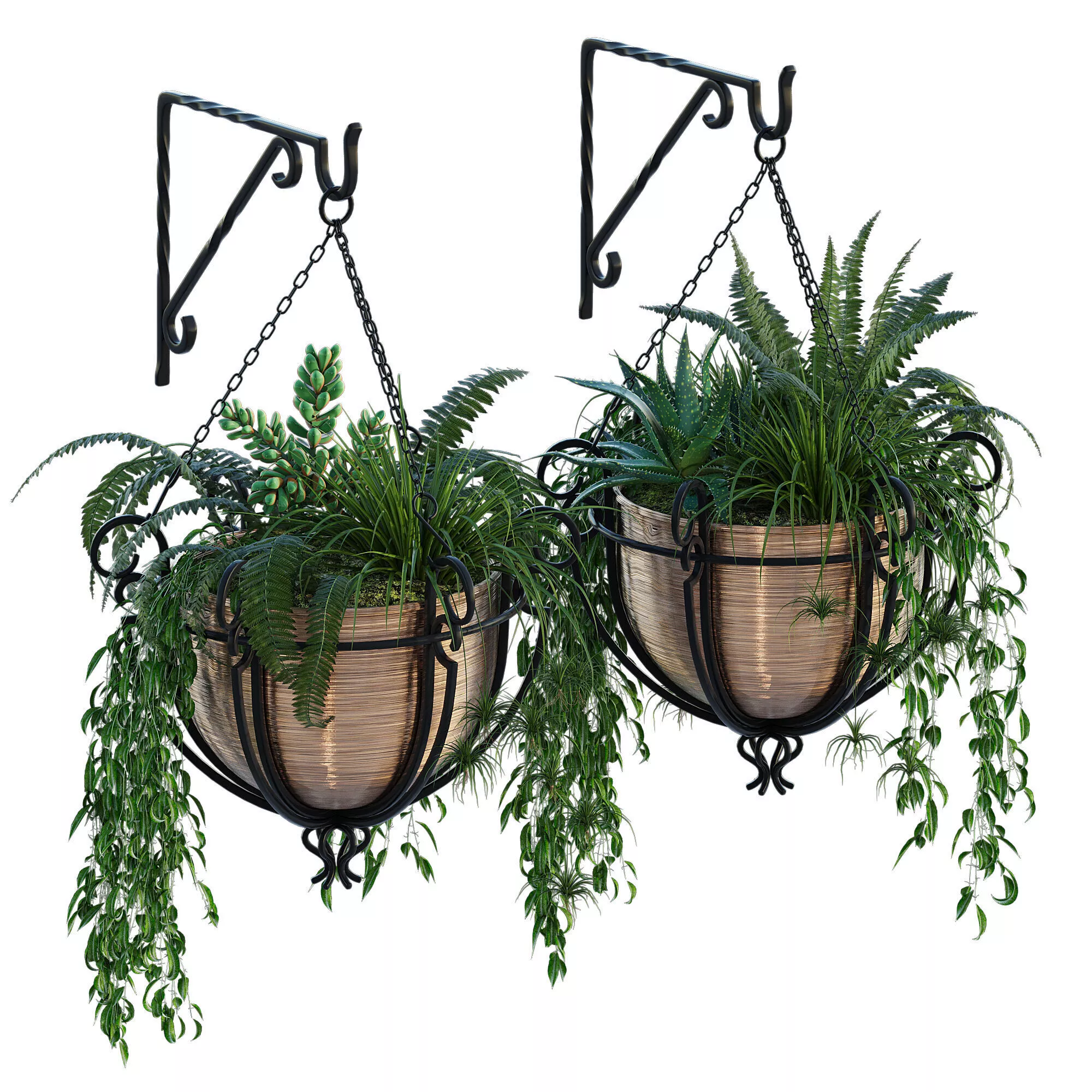 Outdoor hanging baskets 3D model