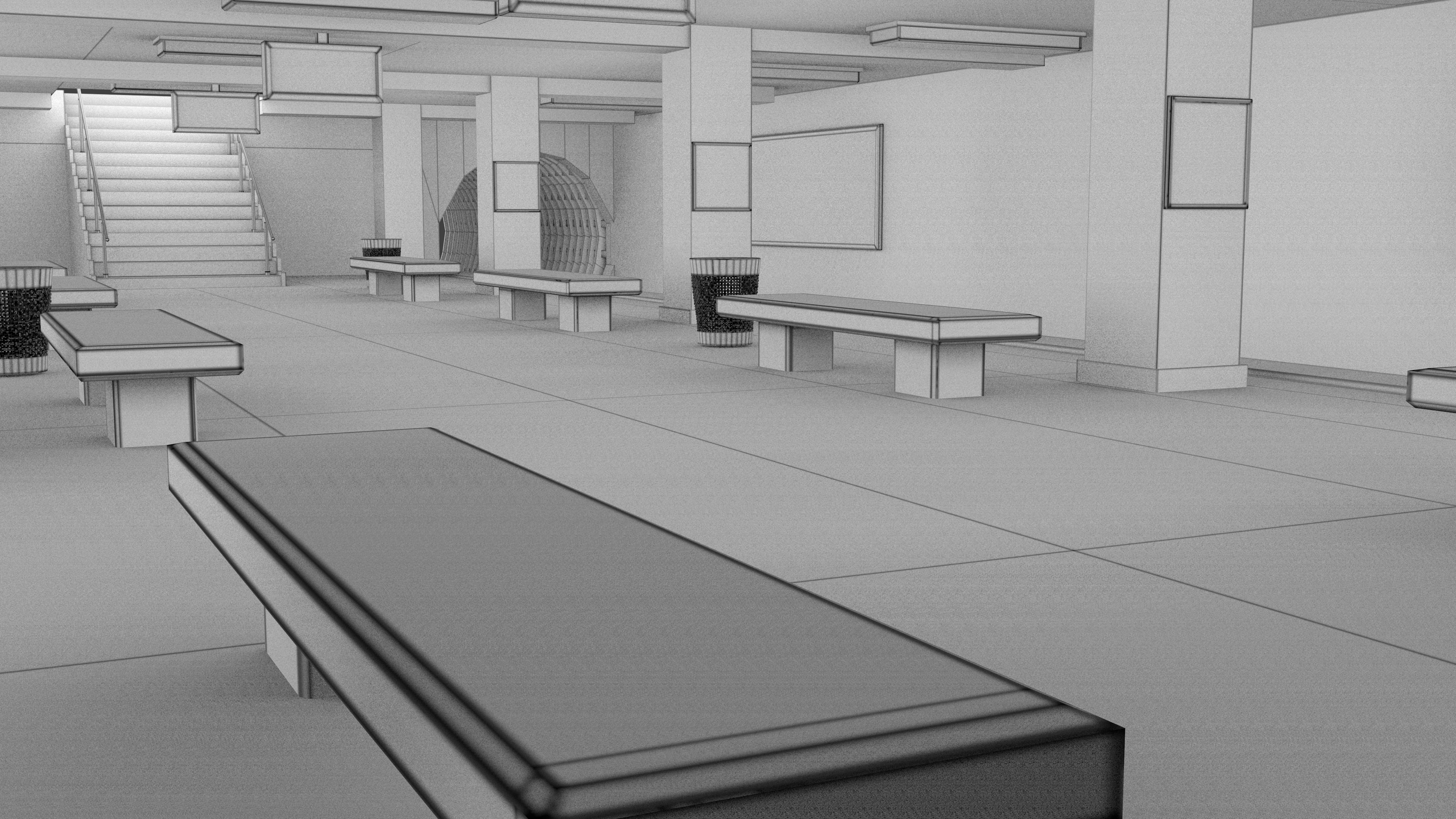 Subway Staion 3D model_9