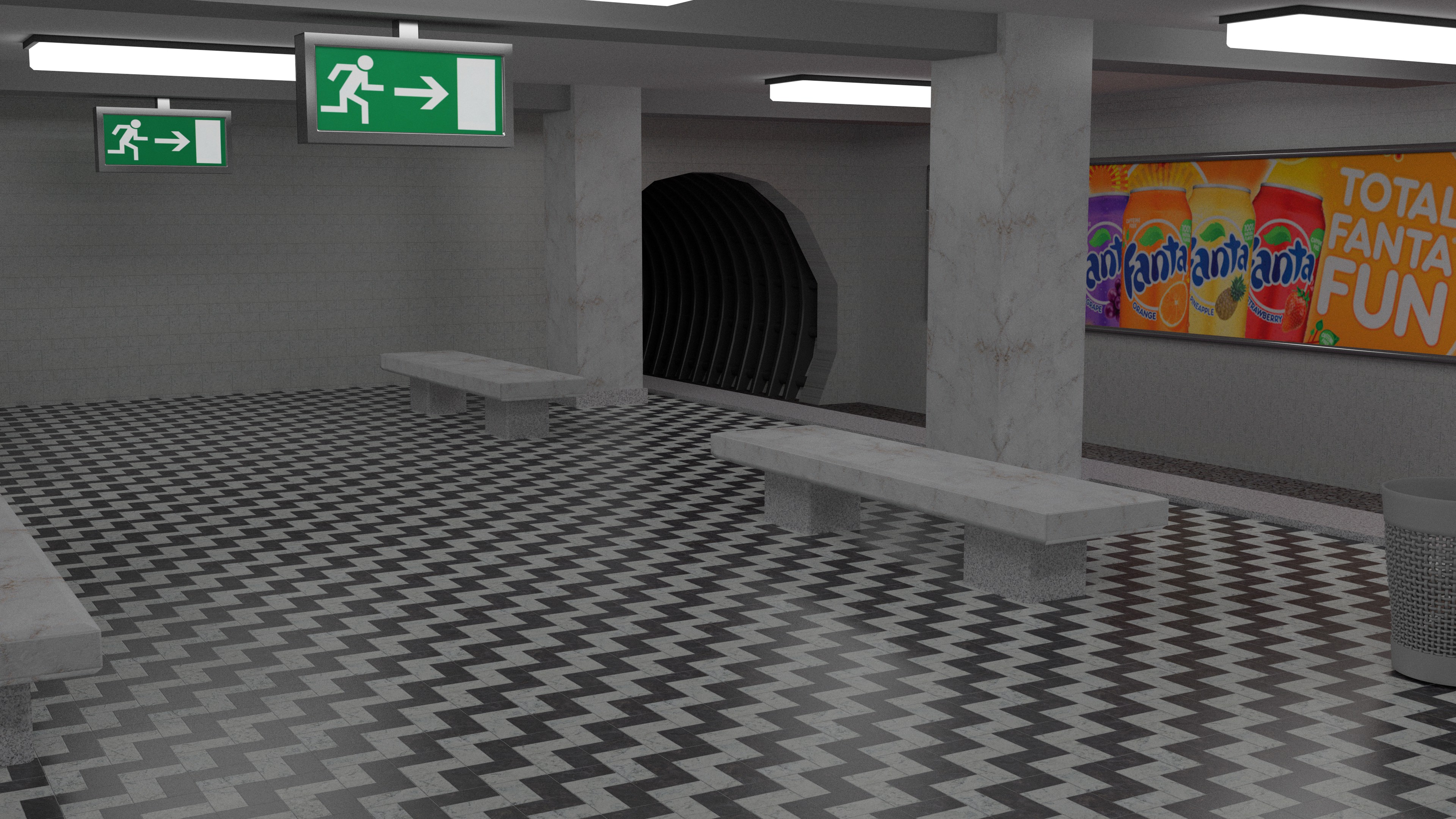 Subway Staion 3D model_4