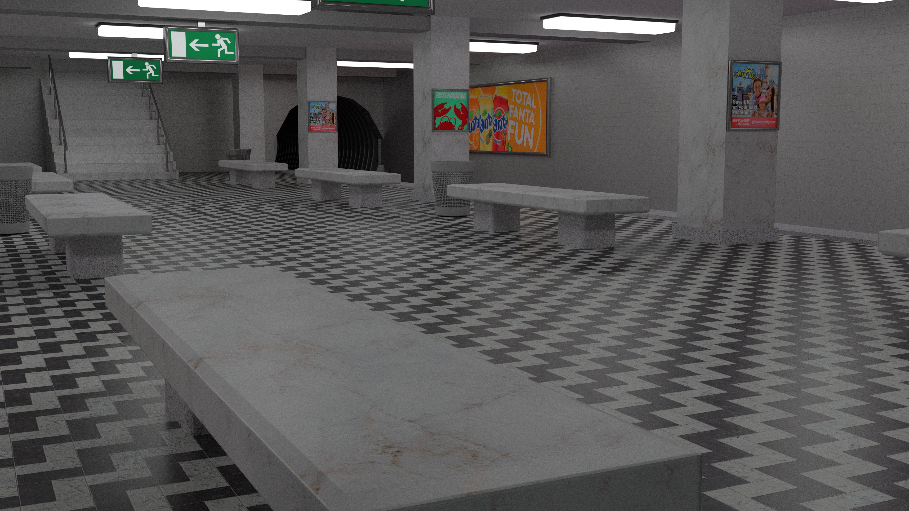 Subway Staion 3D model_3