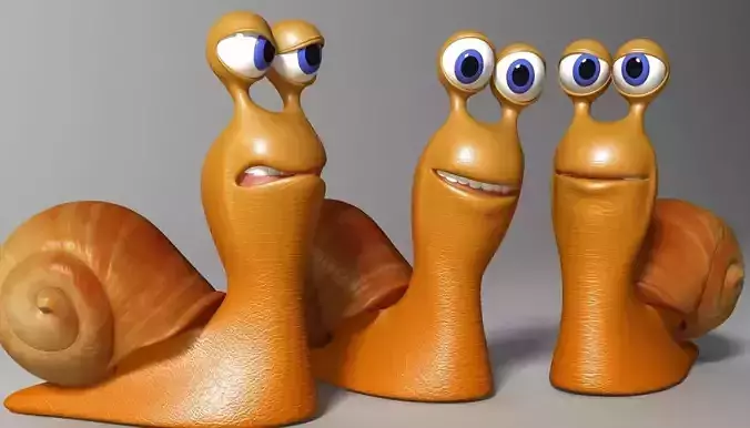 Cartoon Snail Rigged and print ready  Low-poly 3D model