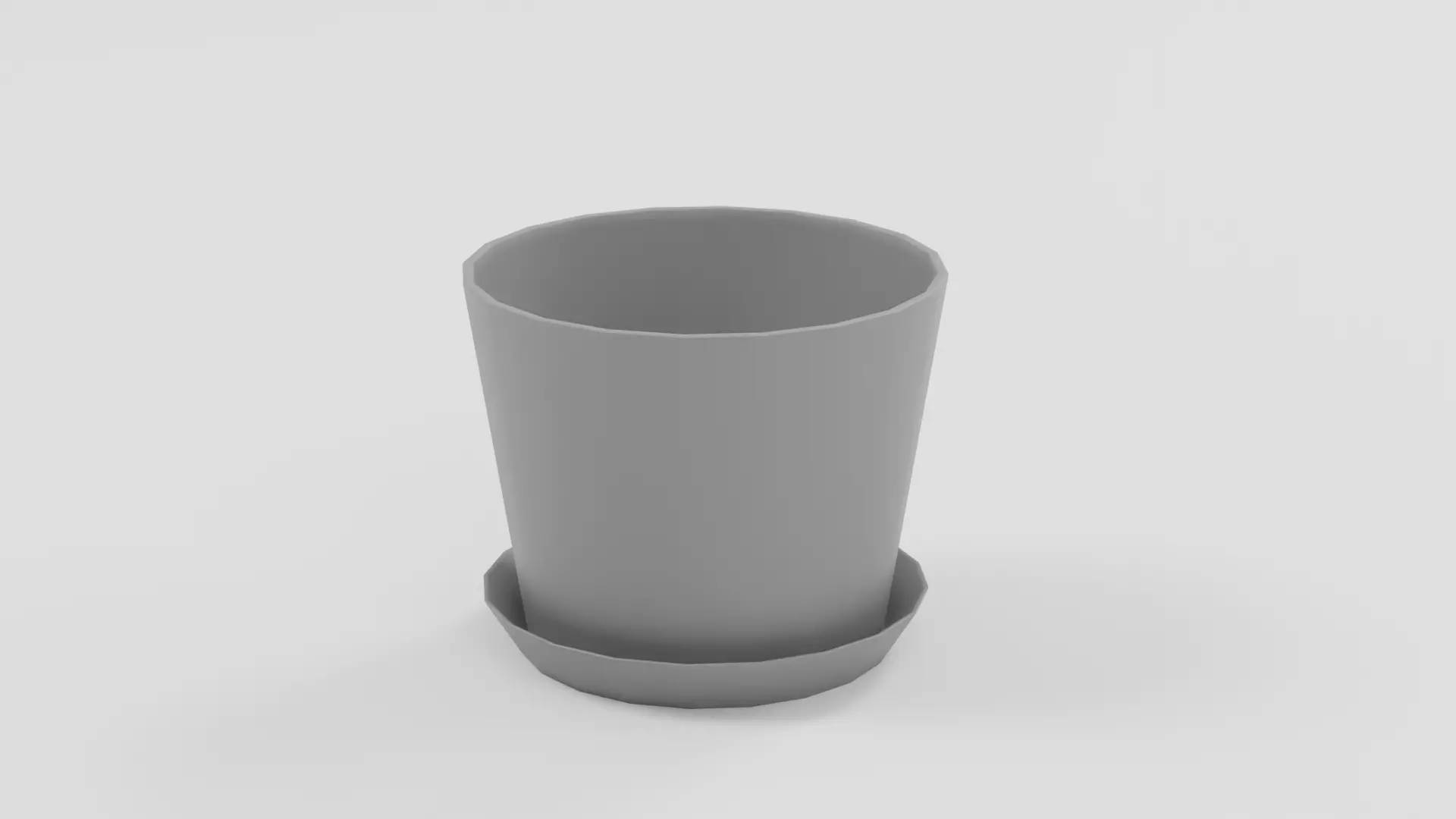 Minimalist Ceramic Flower Pot with Saucer - Sample File 3D model