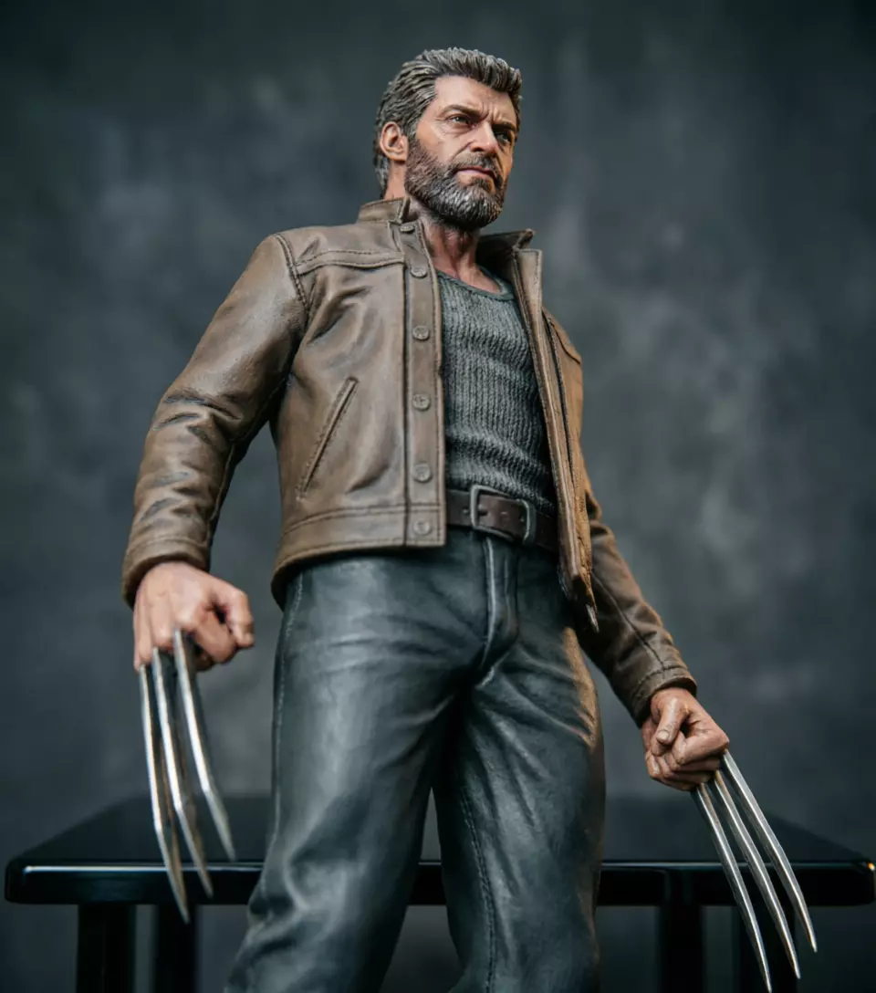 Logan Wolverine Hugh Jackman Realistic 3D Statue STL Printable 3D print model