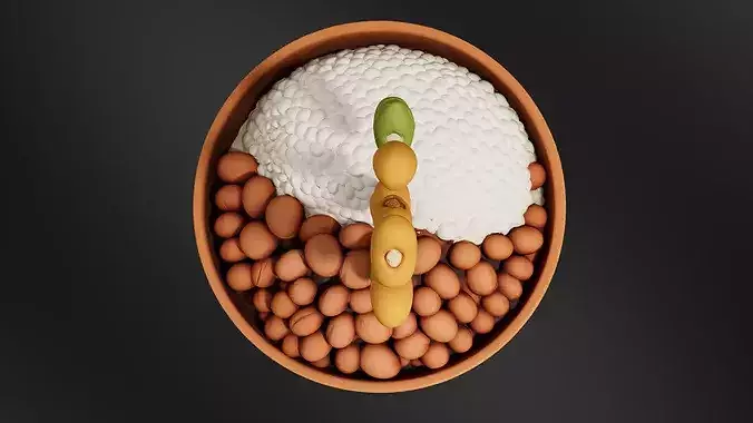 Food Traditional - Home FoodsRice with Beans 3D print model 6