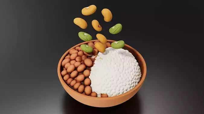 Food Traditional - Home FoodsRice with Beans 3D print model 4