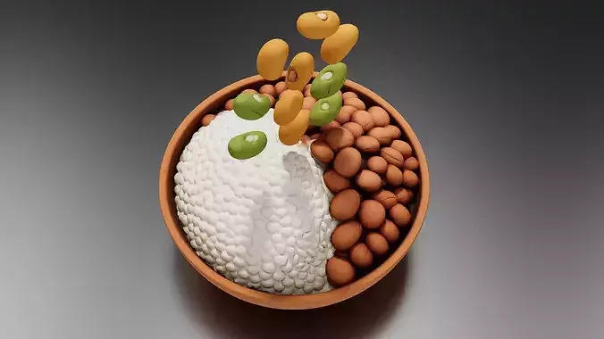 Food Traditional - Home FoodsRice with Beans 3D print model 5