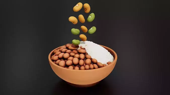 Food Traditional - Home FoodsRice with Beans 3D print model 3