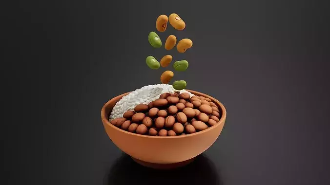 Food Traditional - Home FoodsRice with Beans 3D print model 2