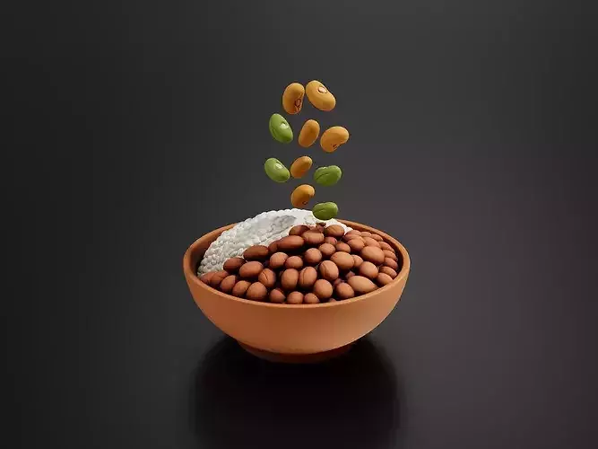 Food Traditional - Home FoodsRice with Beans 3D print model