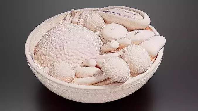 FoodTraditional - Home FoodsRice with Vegetables 3D print model 7