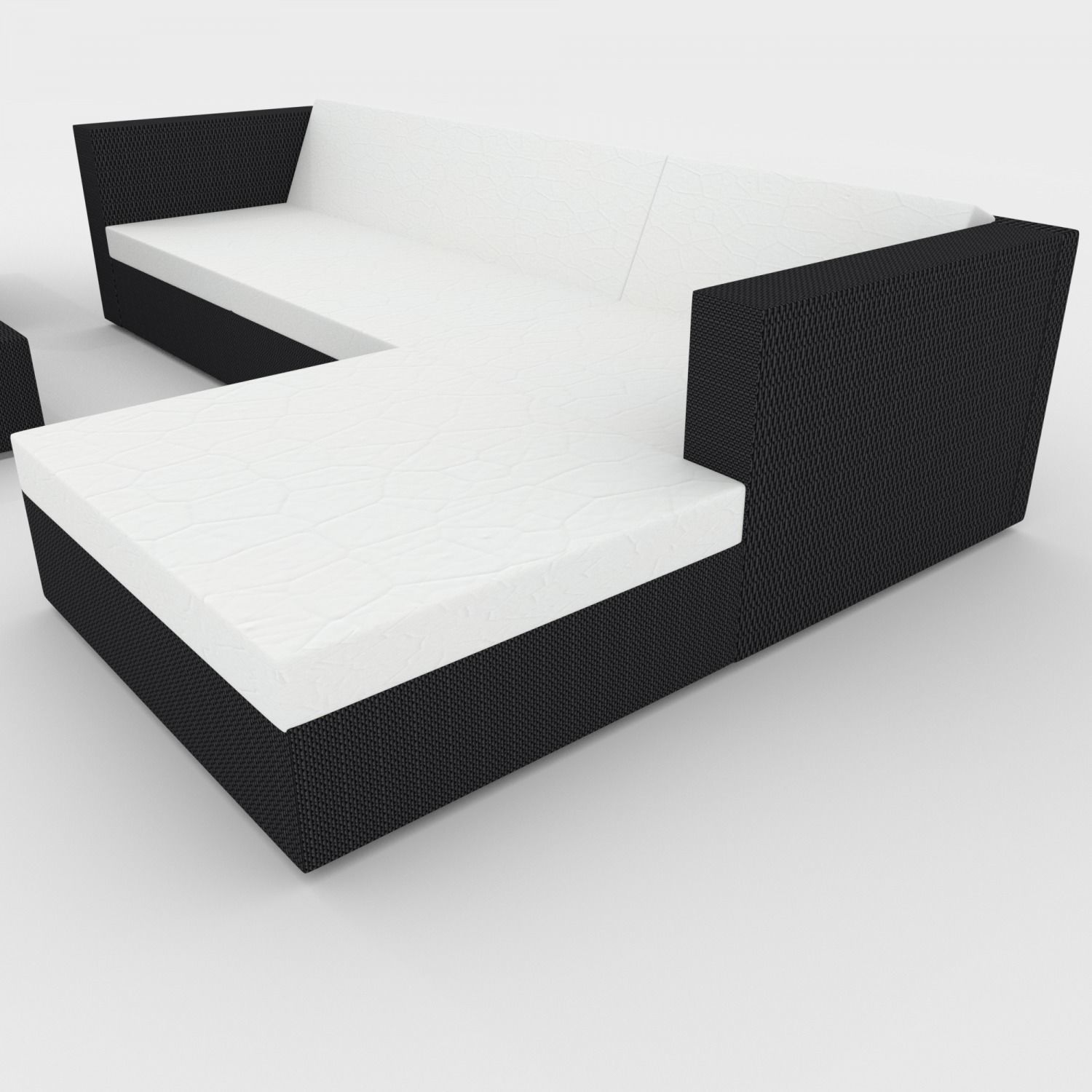 Wicker-Leather Outdoor Furniture Low-poly 3D model