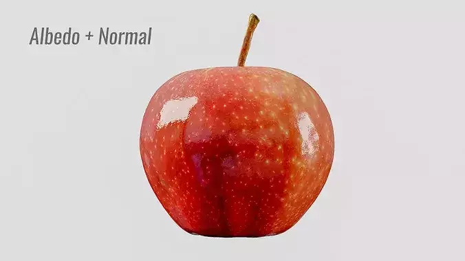 Real Apple Scan - Lowpoly and Midpoly Photogrammetry 3D Model Low-poly 3D model 7