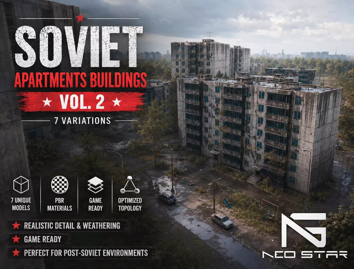 Post-Soviet Buildings Vol 2 Low-poly 3D model