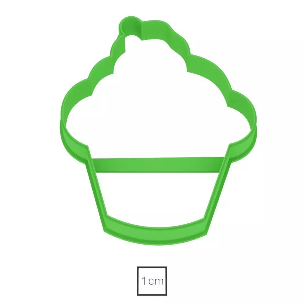 Cupcake 3 cookie cutter for professional Free 3D print model