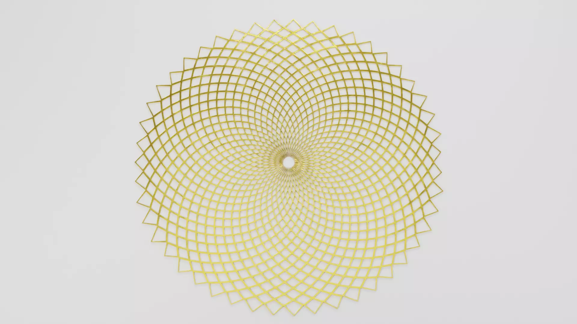 Fibonacci Phyllotaxis Spiral Disc - Gold Metal Low-poly 3D model