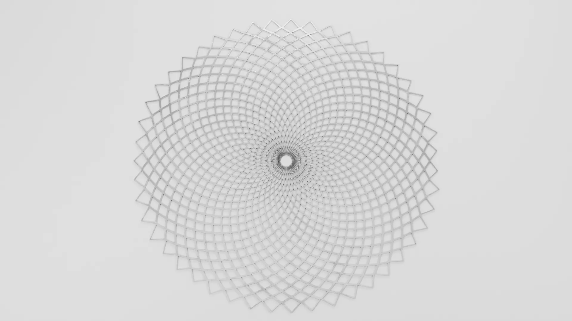 Fibonacci Phyllotaxis Spiral Disc - Silver Metal Low-poly 3D model