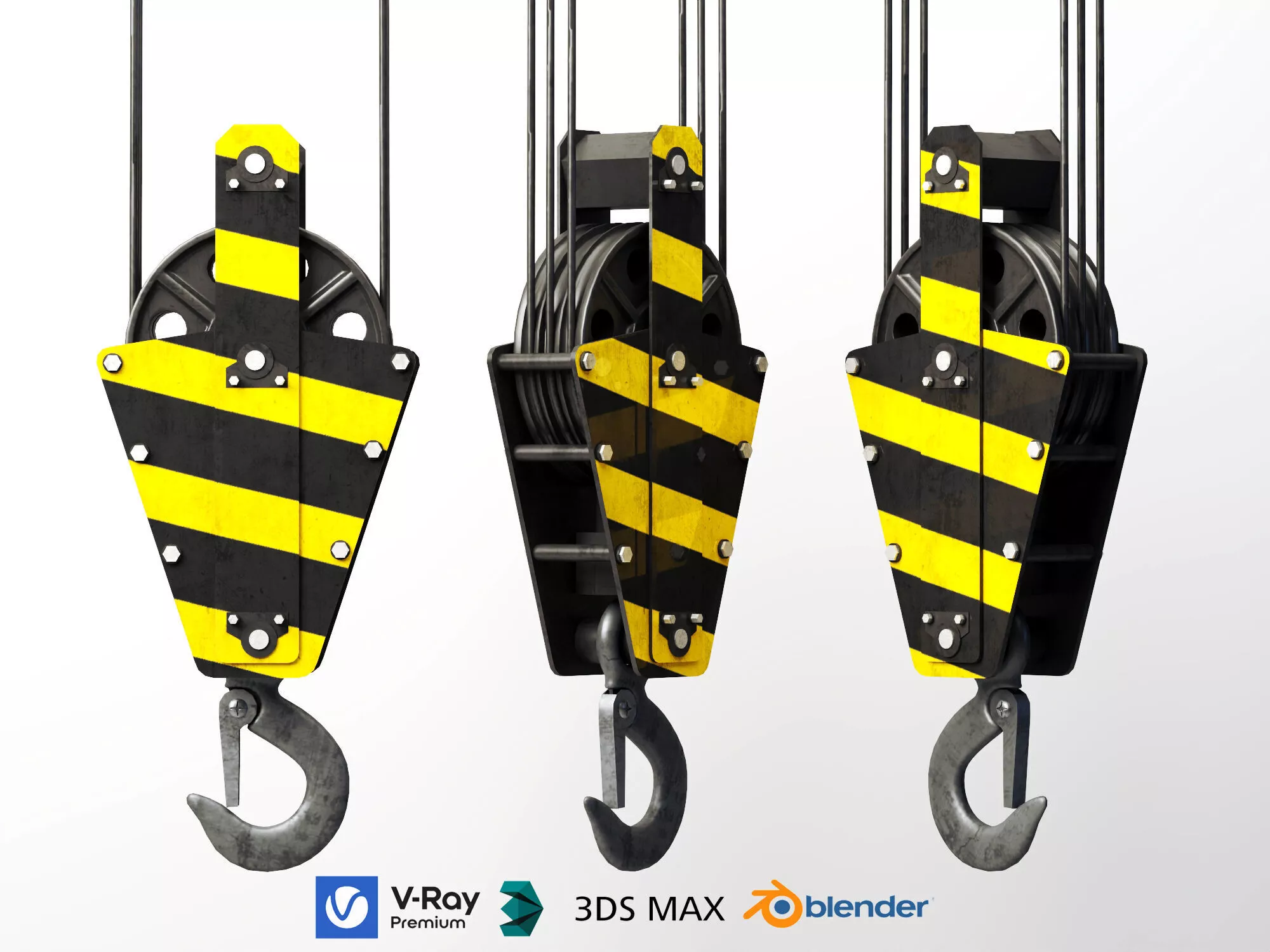 Heavy crane hook Low-poly 3D model