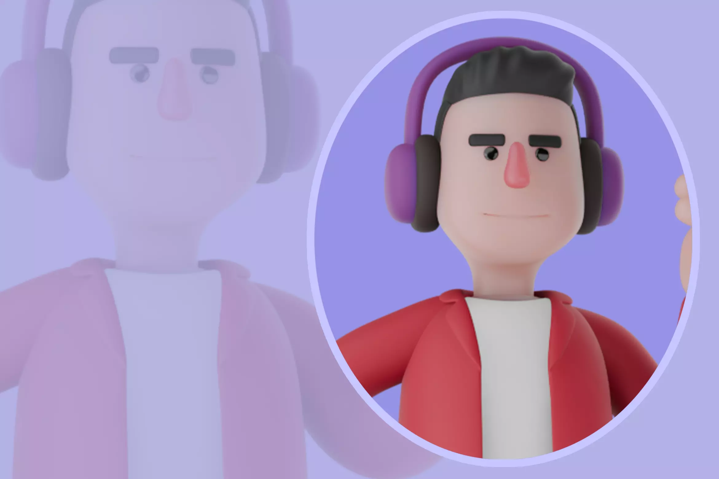 Stylized 3D Singer with Headphones - Chill Walk 3D model