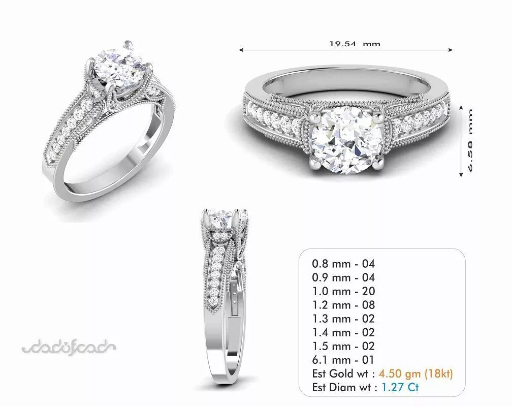 SILVER AND GOLD SOLITAIRE RING 3D print model