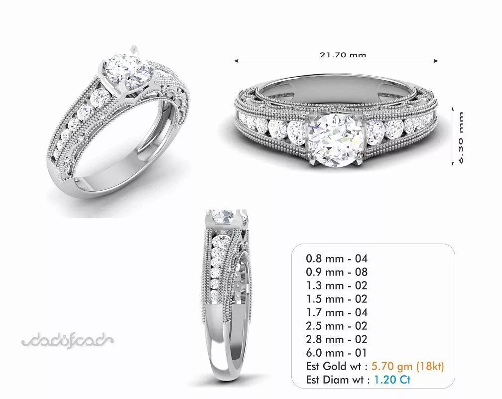 SILVER AND GOLD SOLITAIRE RING 3D print model