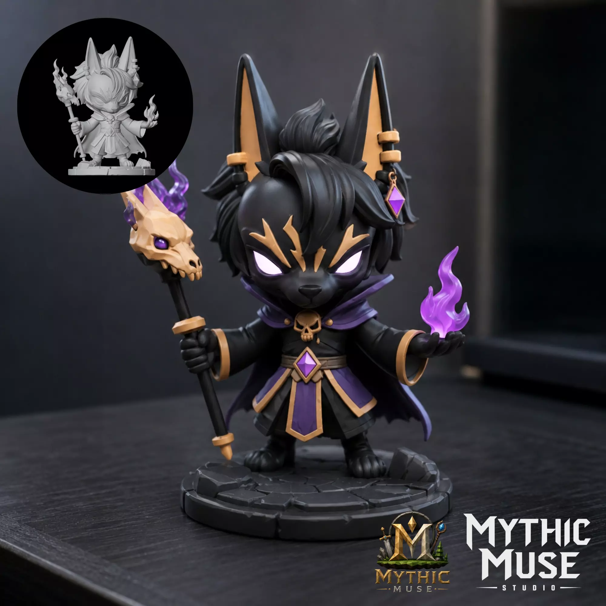 Jackal Necromancer Beastman STL Model for 3D Printing 3D print model