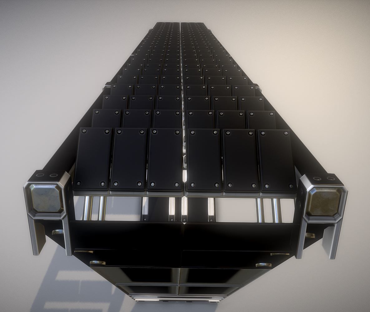 Futuristic Stairs Collection White Plastic Low-poly 3D model_20