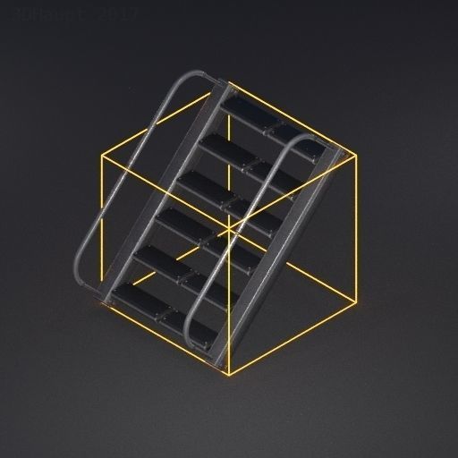 Futuristic Stairs Collection White Plastic Low-poly 3D model_63