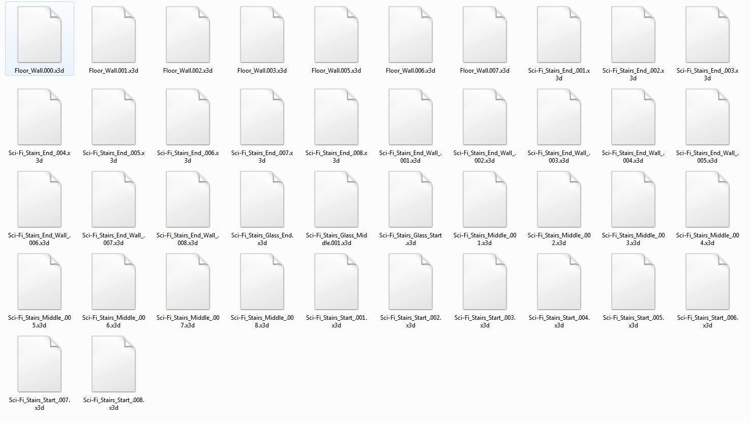 Futuristic Stairs Collection White Plastic Low-poly 3D model_80