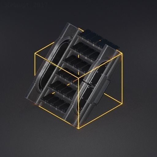 Futuristic Stairs Collection White Plastic Low-poly 3D model_64