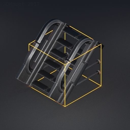 Futuristic Stairs Collection White Plastic Low-poly 3D model_48