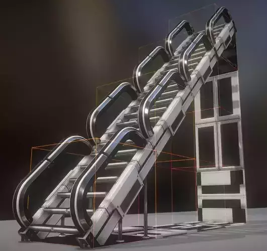 Futuristic Stairs Collection White Plastic