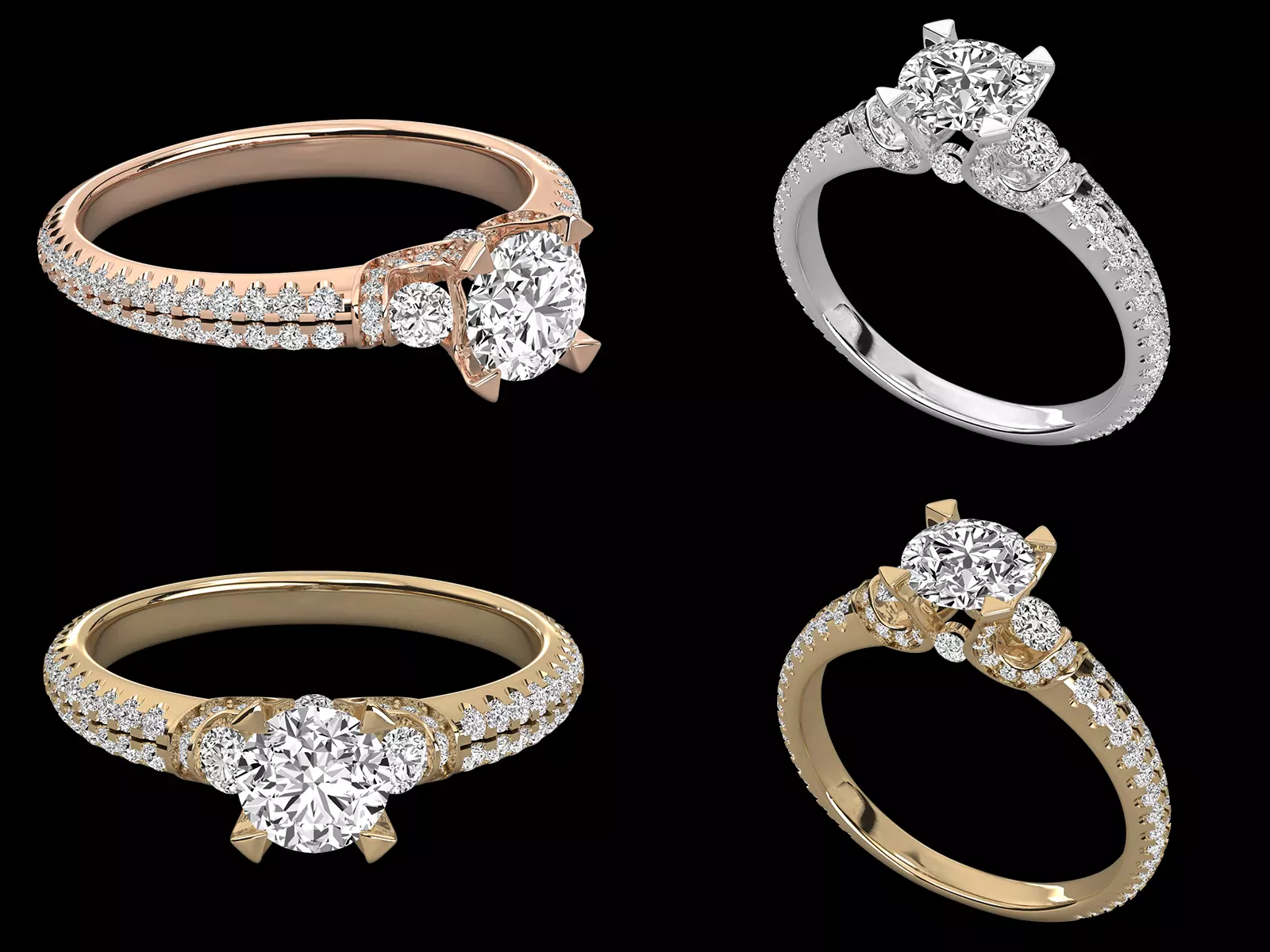 Luxury Halo Style Diamond Ring STL 3DM Jewelry CAD Model 3D print model