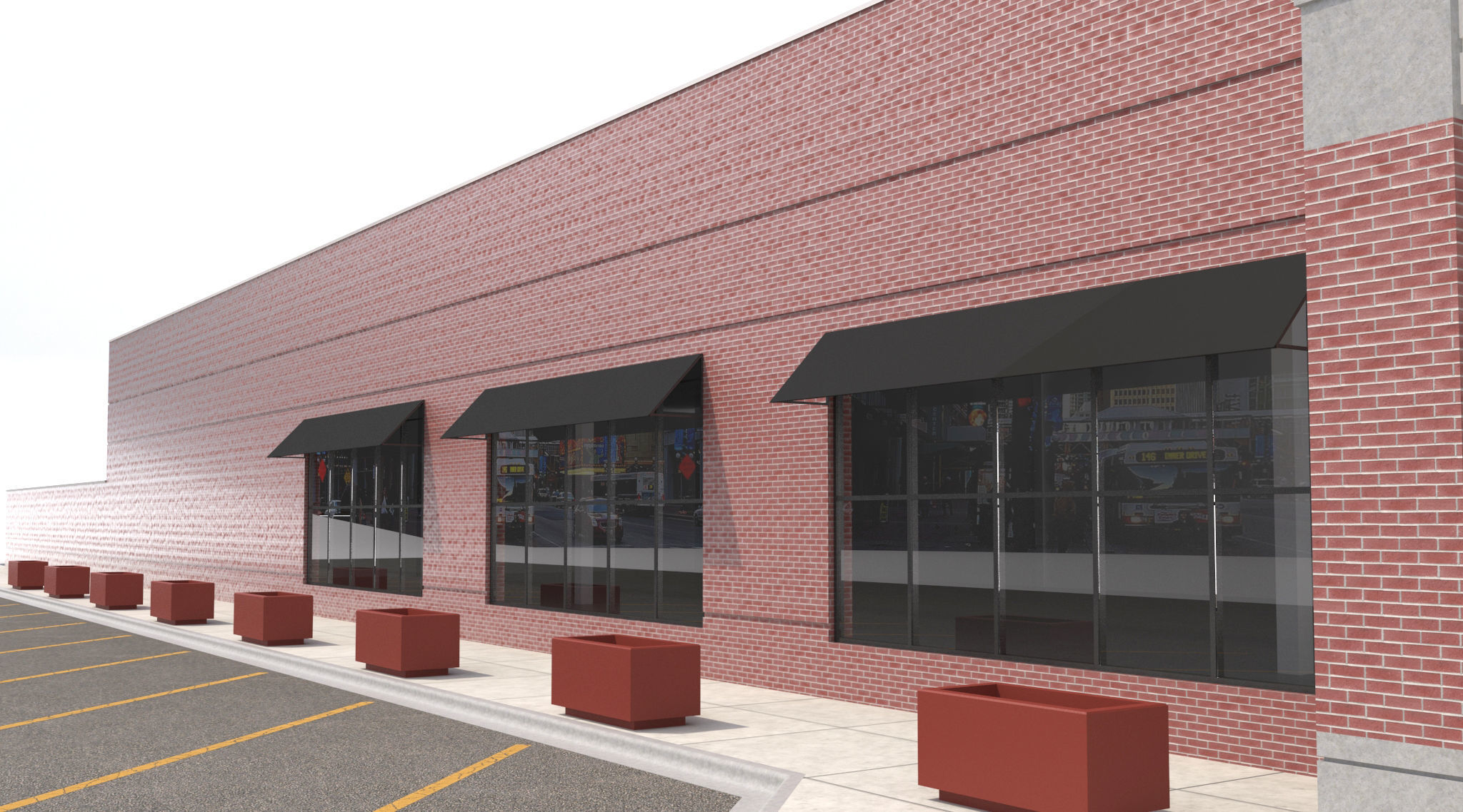 Retail-002 commercial building 3D model_8