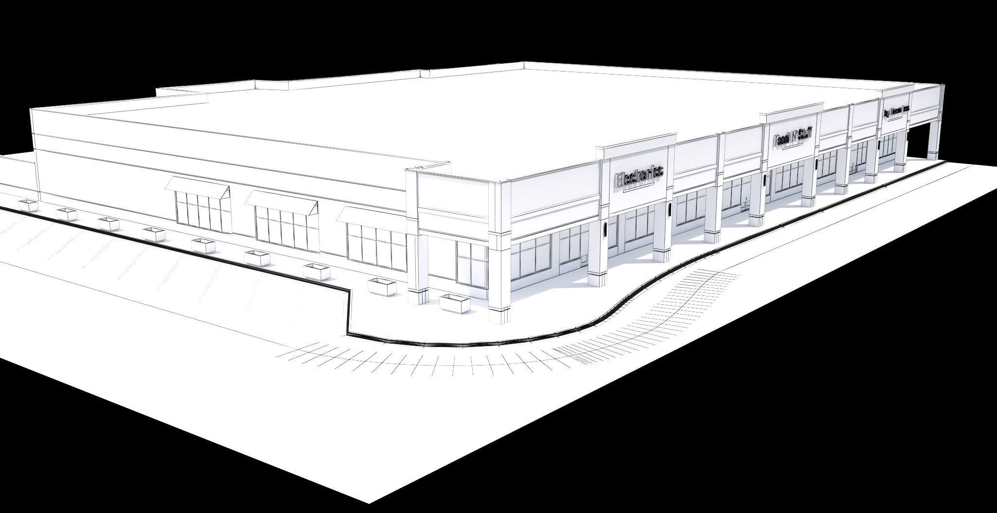 Retail-002 commercial building 3D model_13