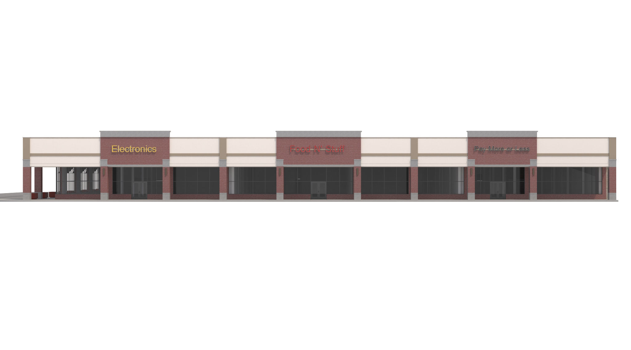 Retail-002 commercial building 3D model_1