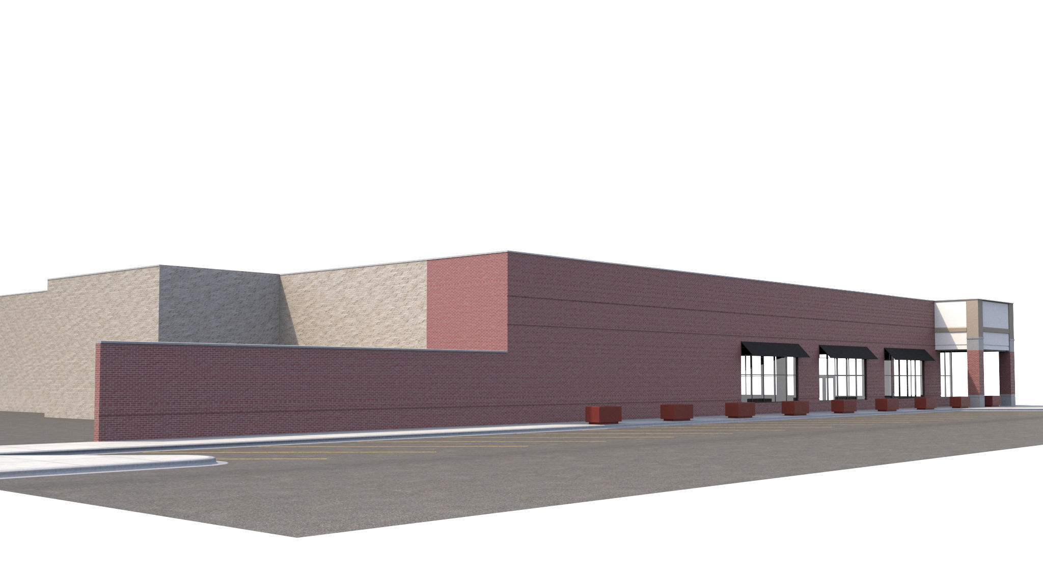 Retail-002 commercial building 3D model_4