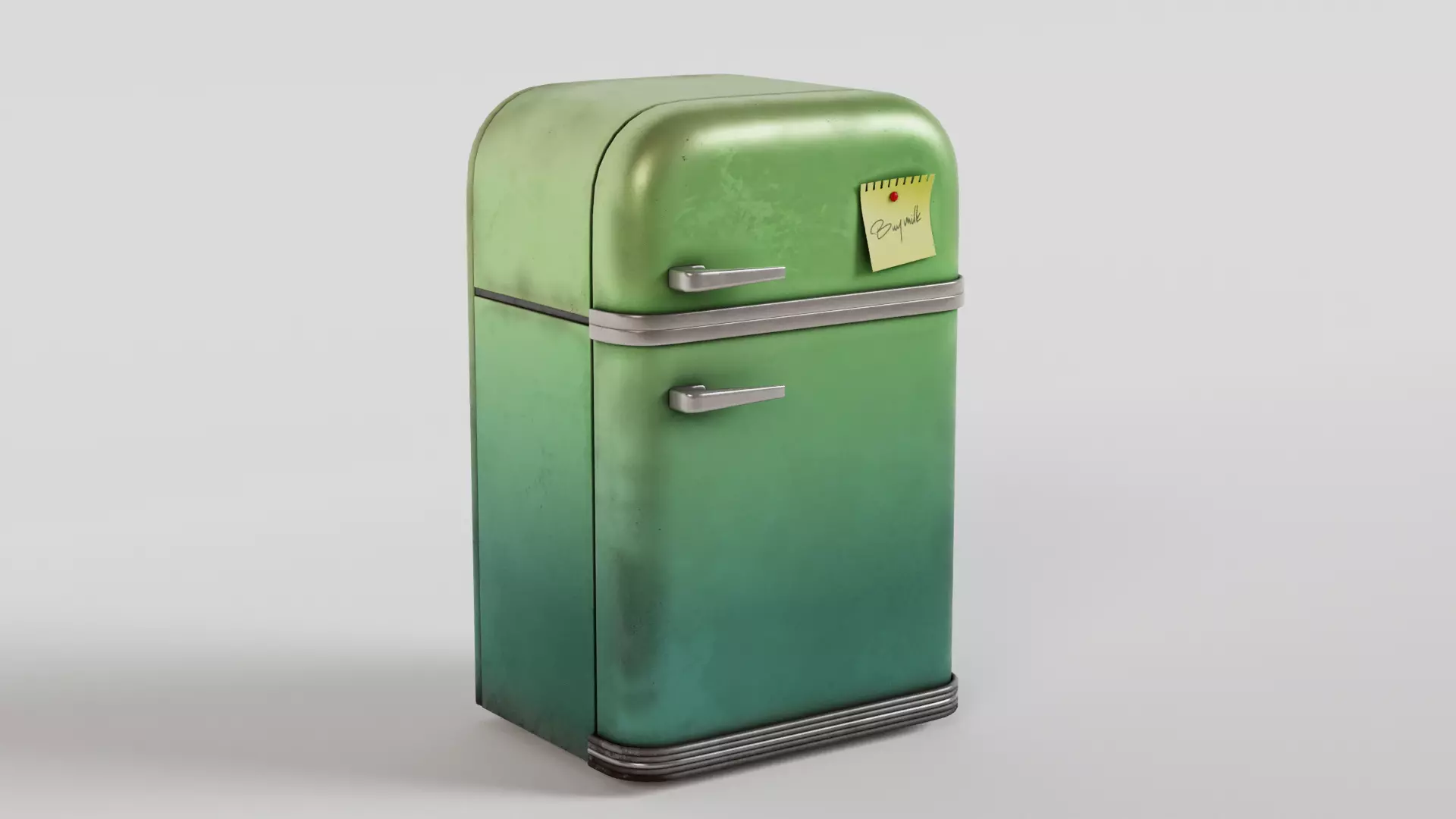 Stylized Retro Fridge Low-poly 3D model