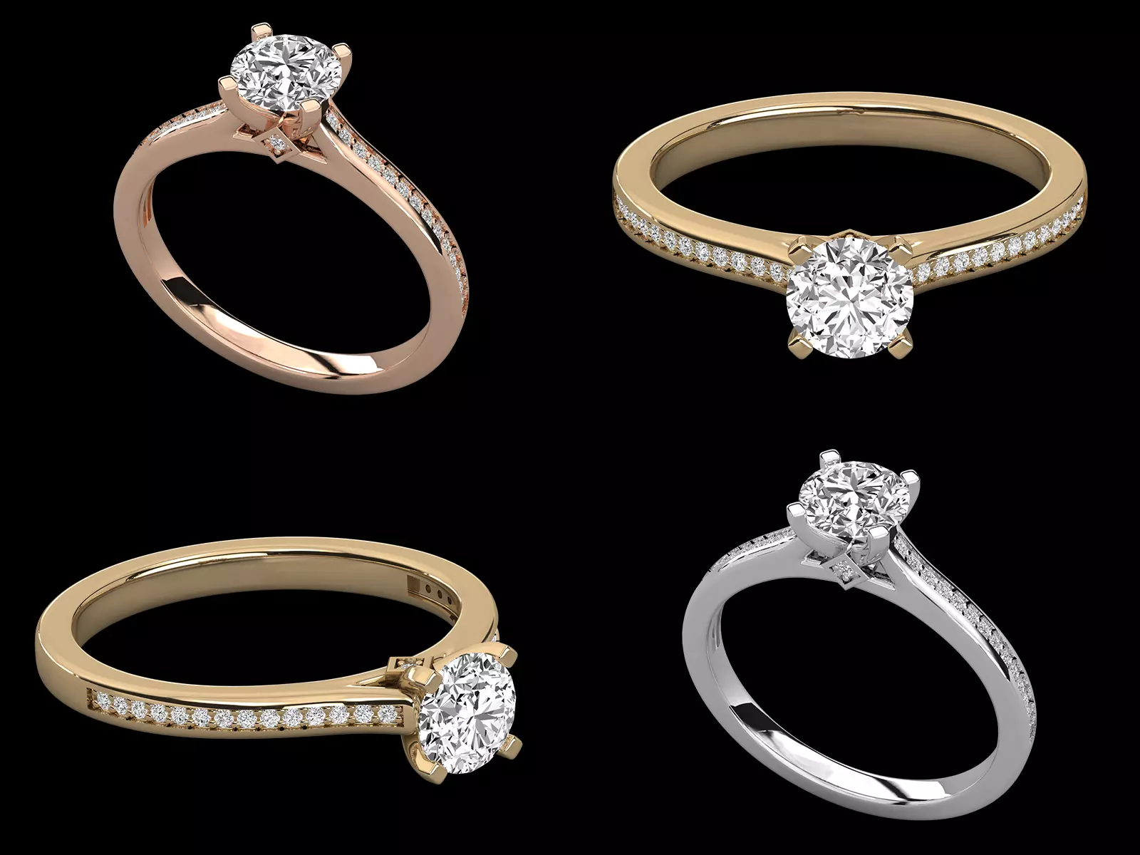 Classic Solitaire Diamond Ring STL 3DM Jewelry CAD Model 3D print model