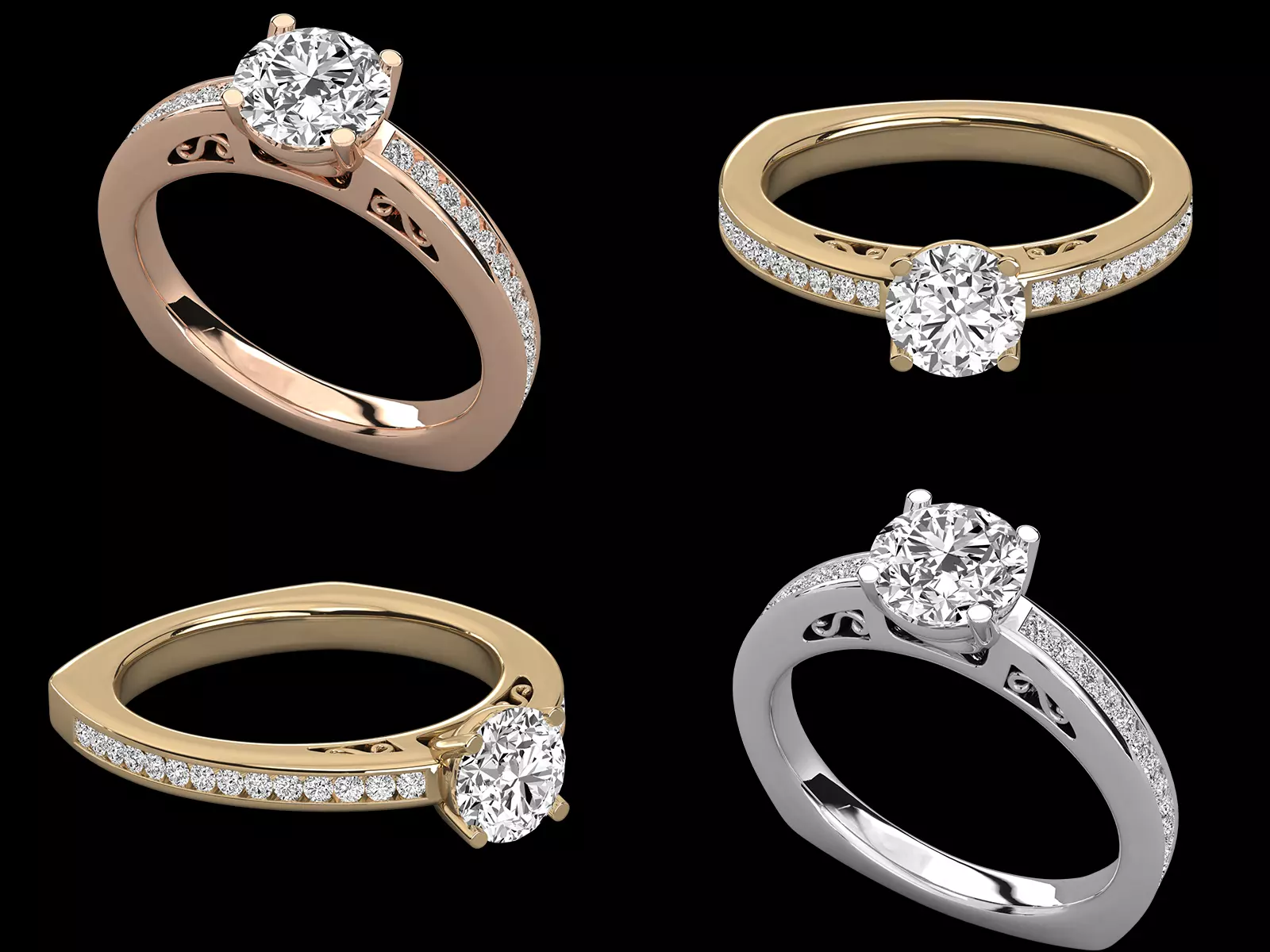 Classic Solitaire Diamond Ring STL 3DM Jewelry CAD Model 3D print model